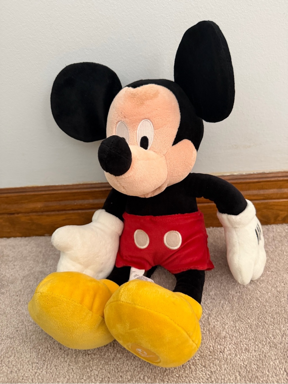 Disney Store Mickey Mouse Plush Black Red, Yellow White Plush Stuffed Animal